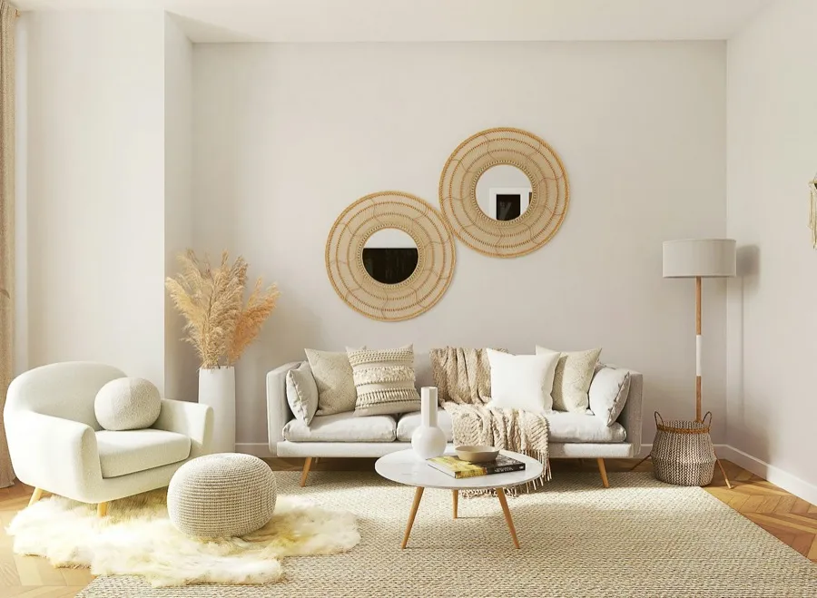 Modern living room with sofa, accent chair and coffee table